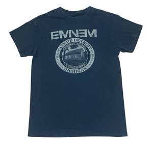 Eminem City Of Detroit Michigan Hip Hop Rap Tee Shirt Small Black Faded